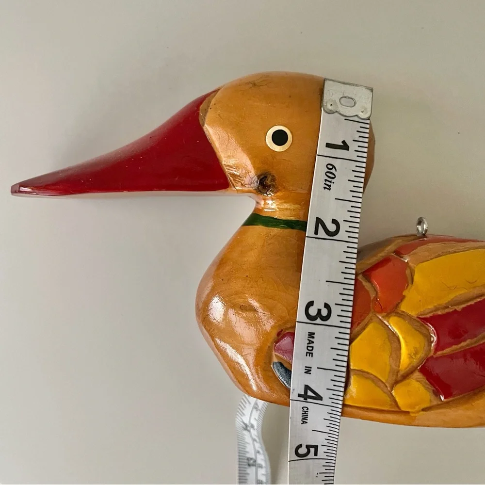 Vintage Folk Art Hand Carved Wooden Korean Wedding Duck - Picture 9 of 9